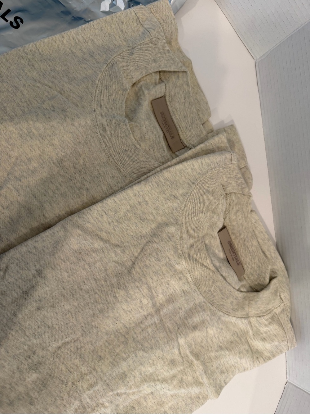Essentials fear of god- pack of 2 light  oatmeal Crewneck Sweatshirt (Pair) XL
